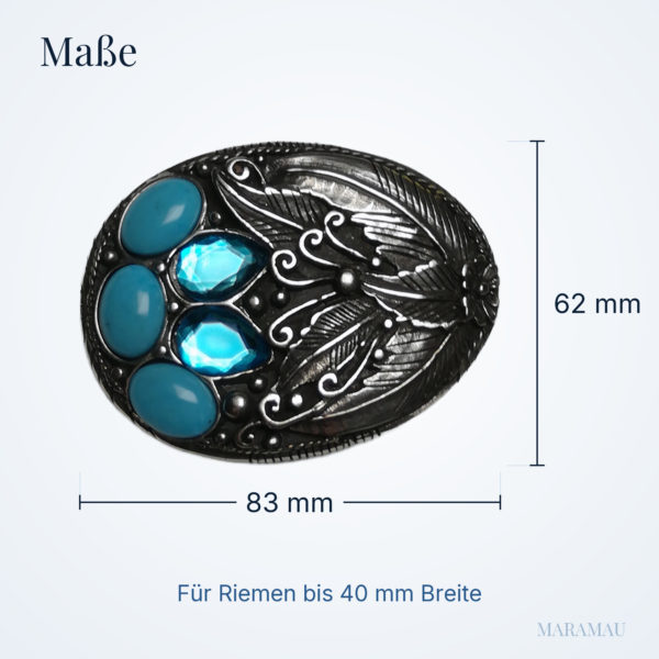 Blaue Steine – Maße