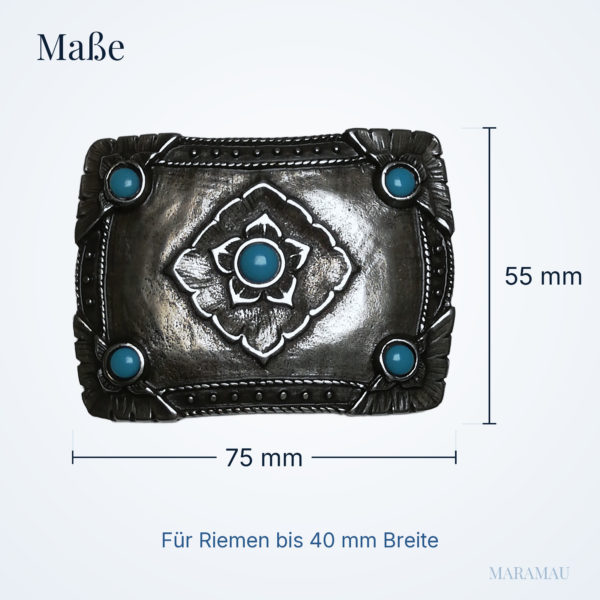Blume Türkis – Maße